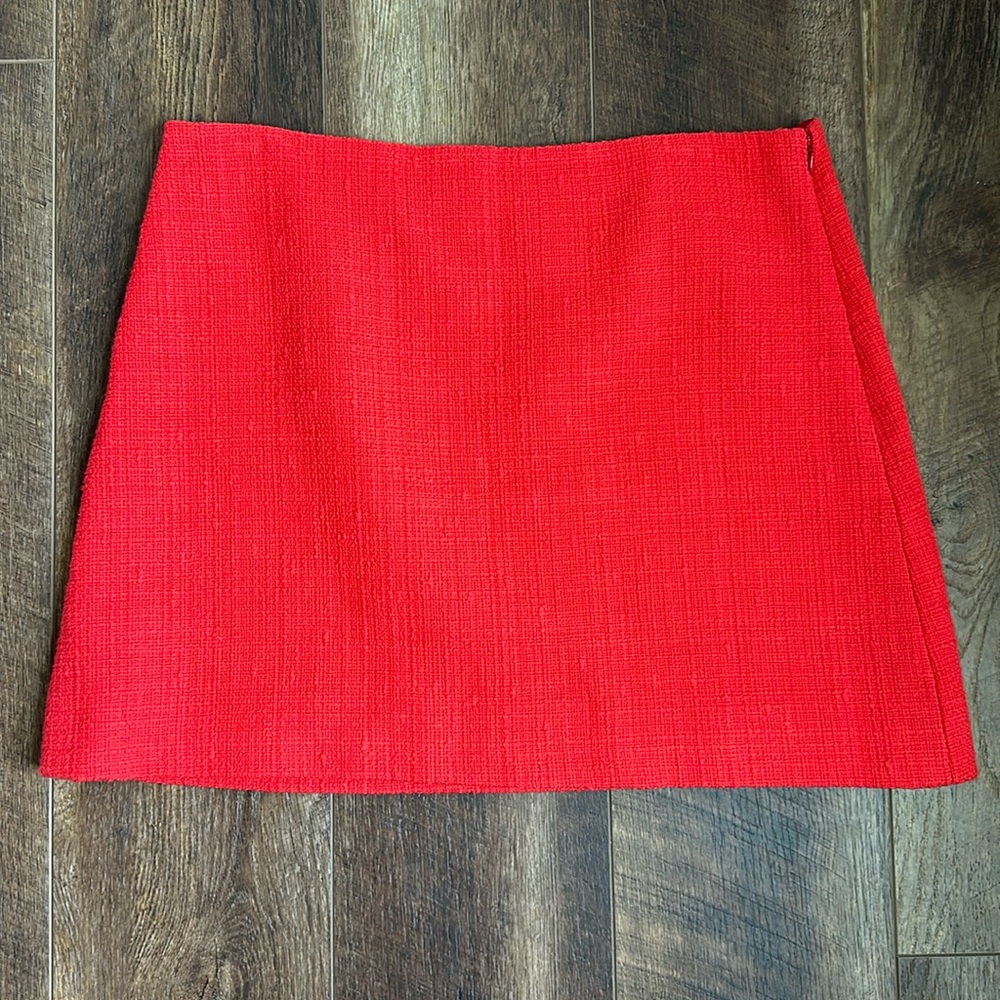 Theory High Waisted Mini Skirt in Cotton Tweed